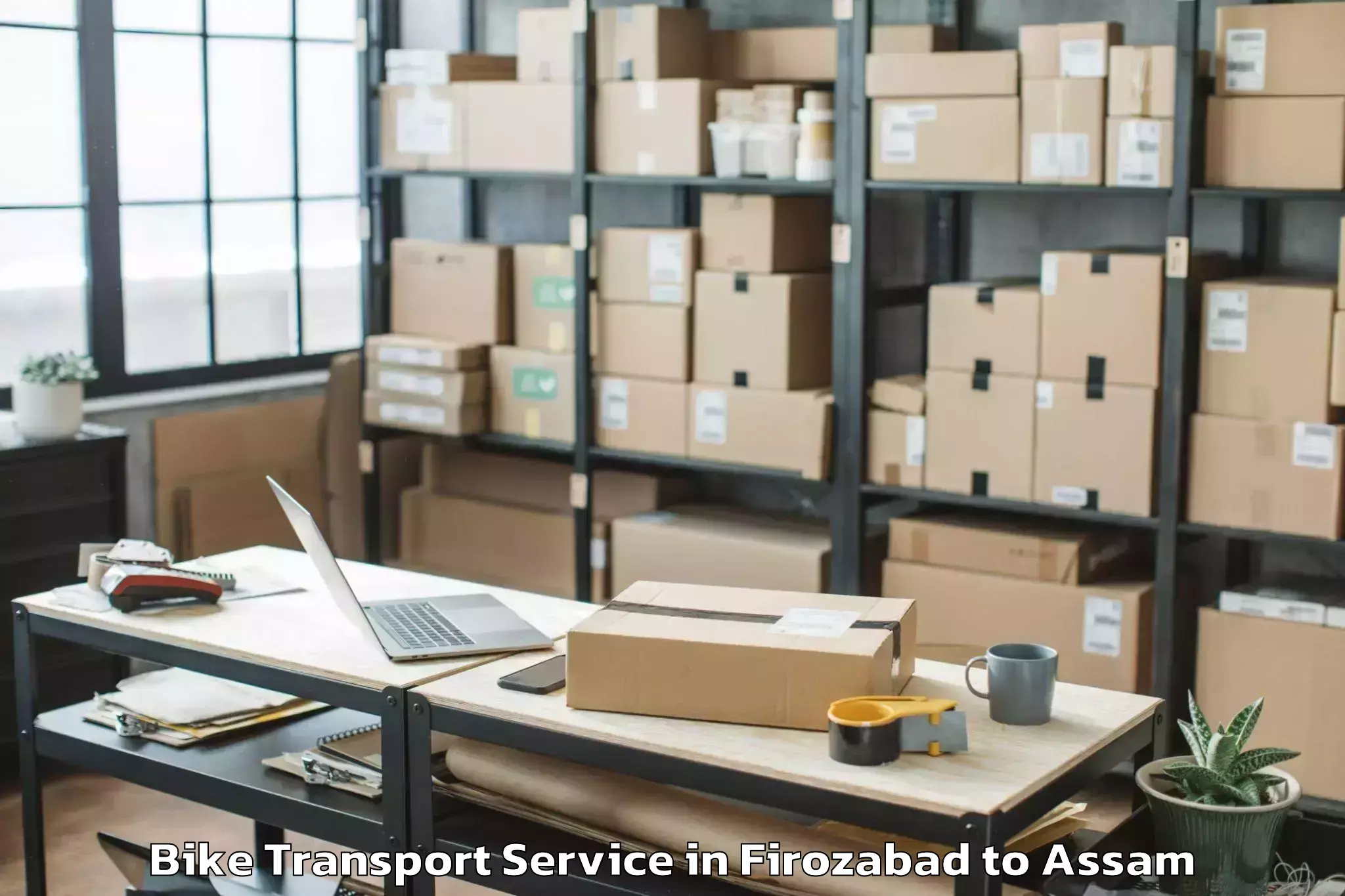 Hassle-Free Firozabad to Dibrugarh Bike Transport